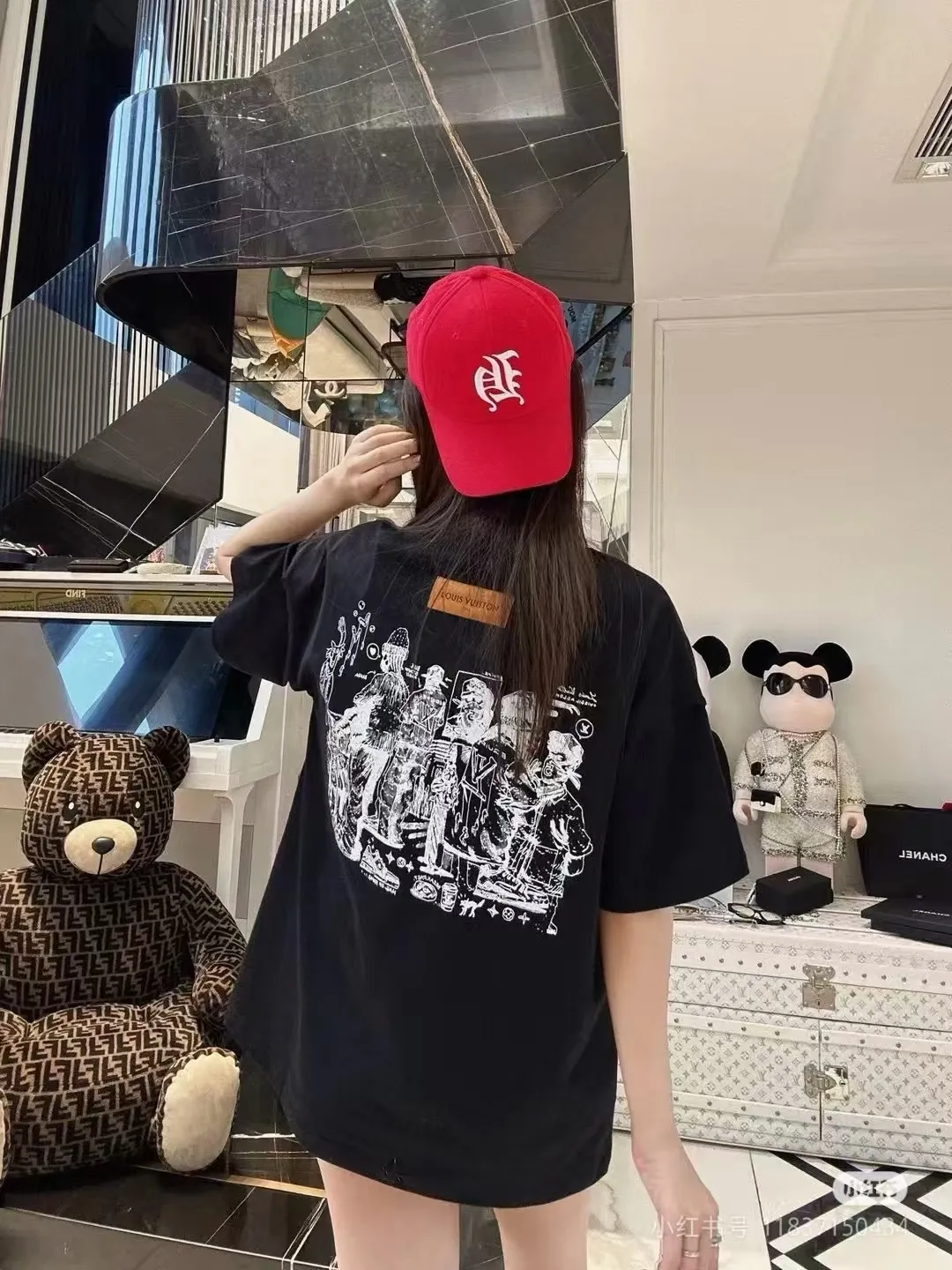 Louis Vuitton/Louis Vuitton employee limited foam printed short-sleeves
